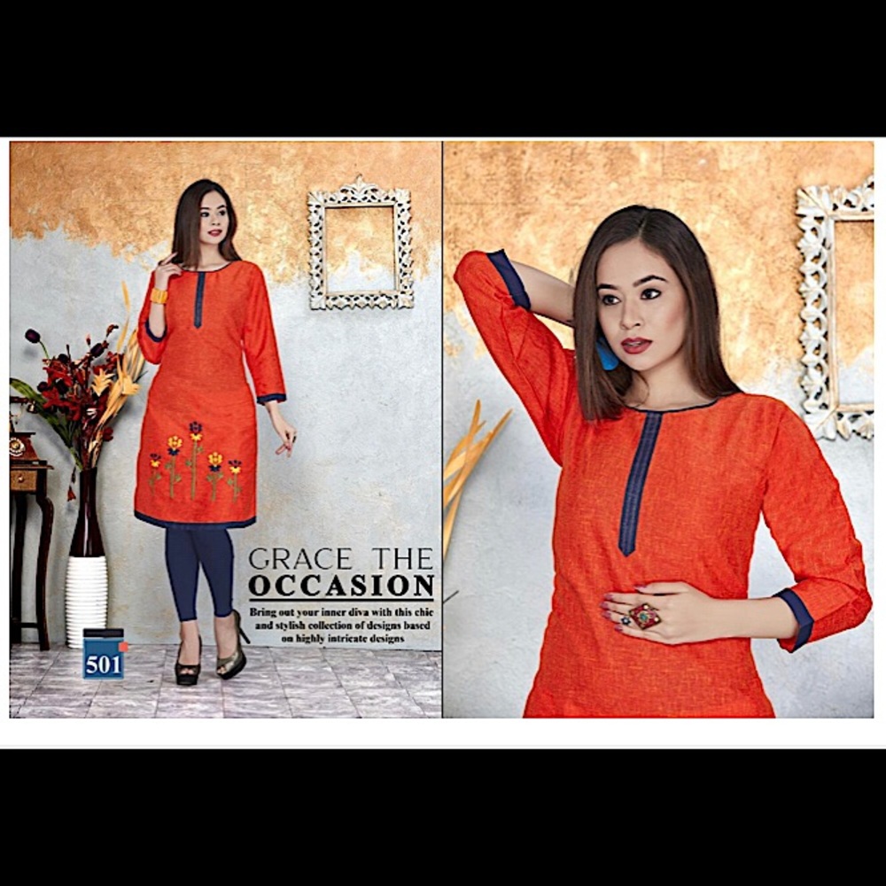 Indian Pakistani Designer Embroidered Kurti 40 42